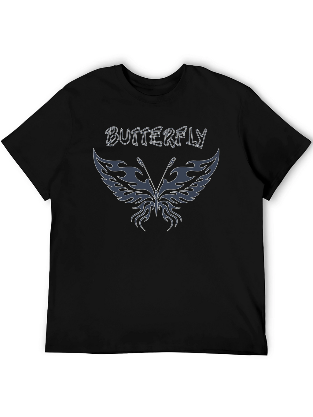 Butterfly Graphic Tee - Black Cotton Blend