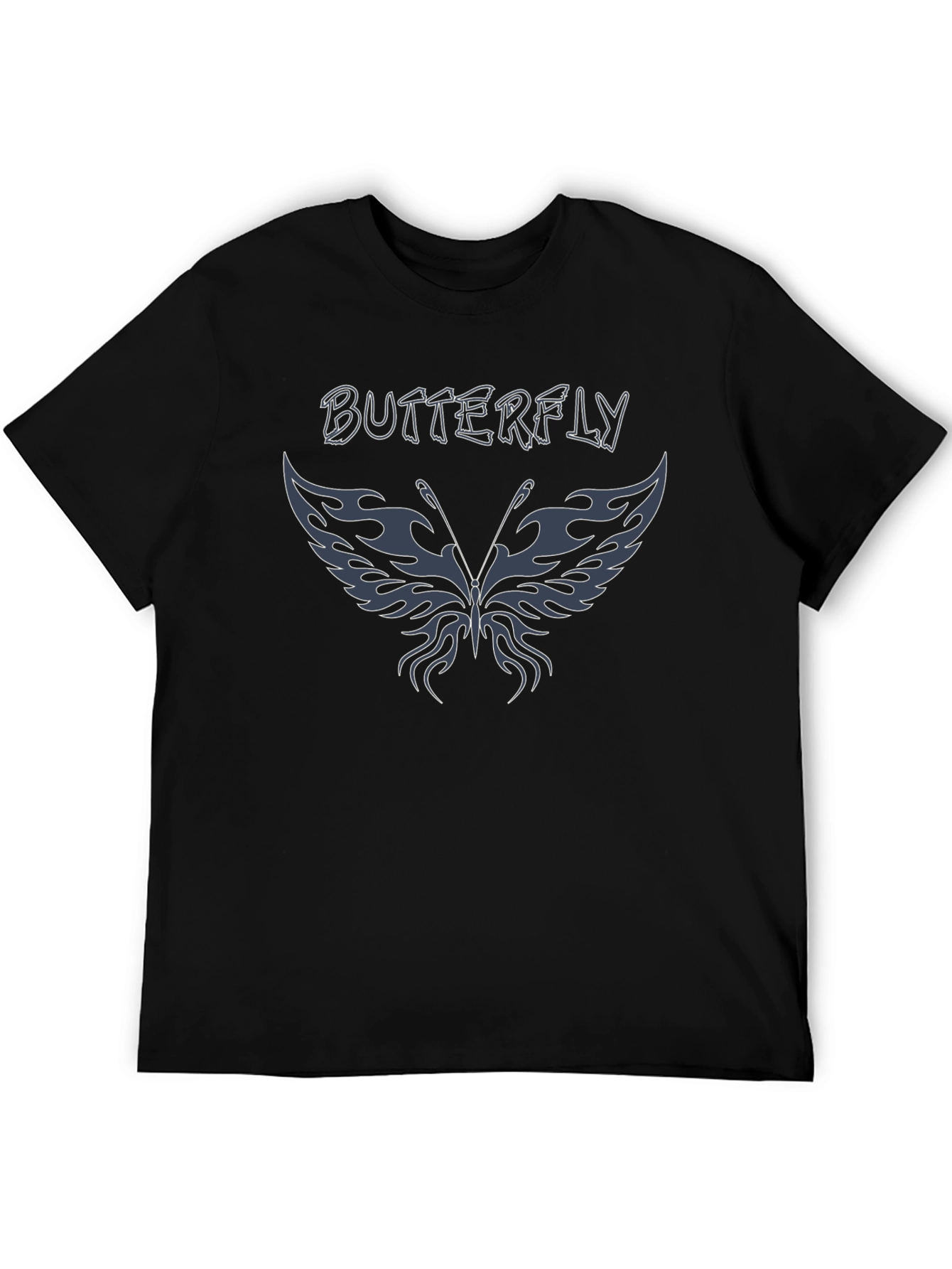 Butterfly Graphic Tee - Black Cotton Blend