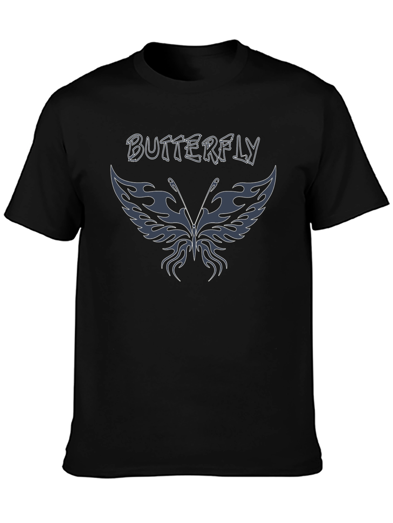 Butterfly Graphic Tee - Black Cotton Blend
