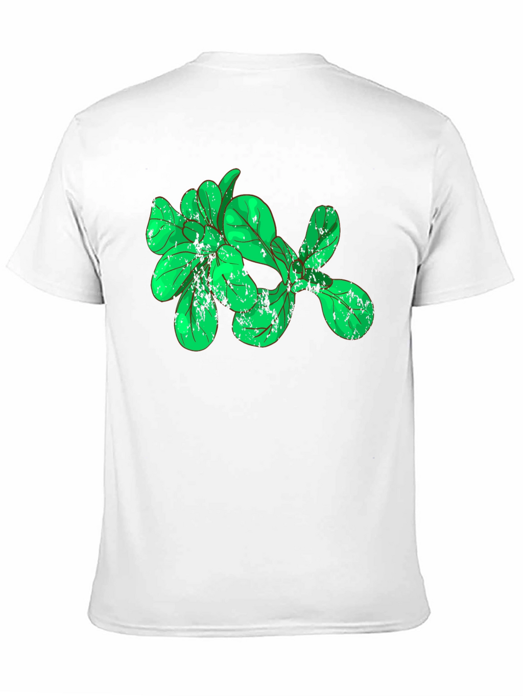 Green Leaves Graphic Black T-Shirt