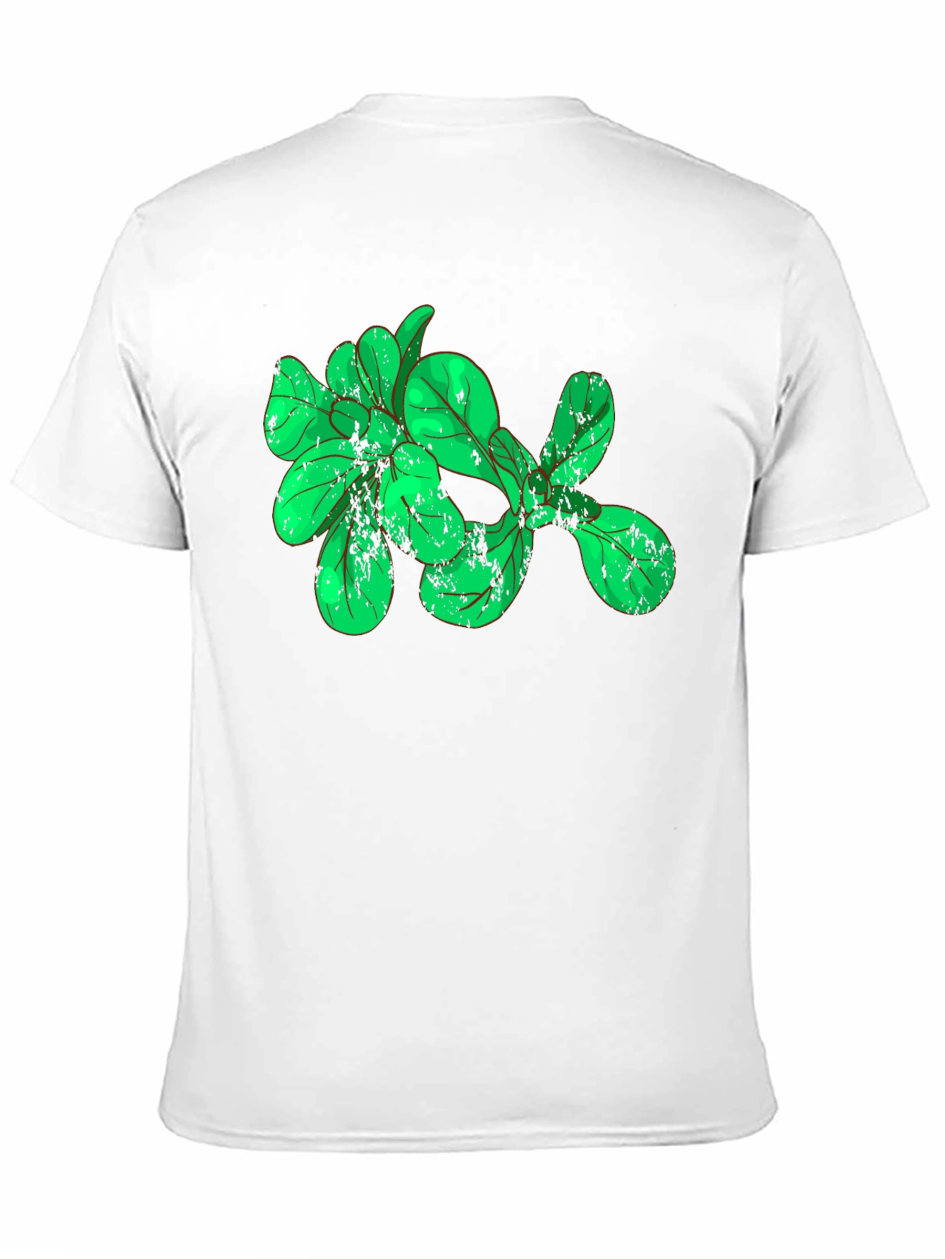 Green Leaves Graphic Black T-Shirt