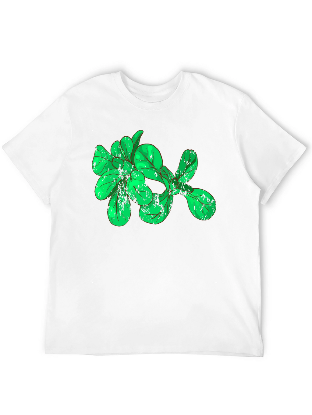 Green Leaves Graphic Black T-Shirt