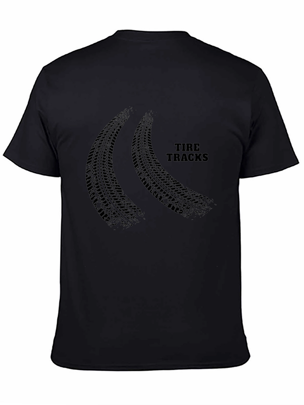Tire Tracks Graphic Black T-Shirt