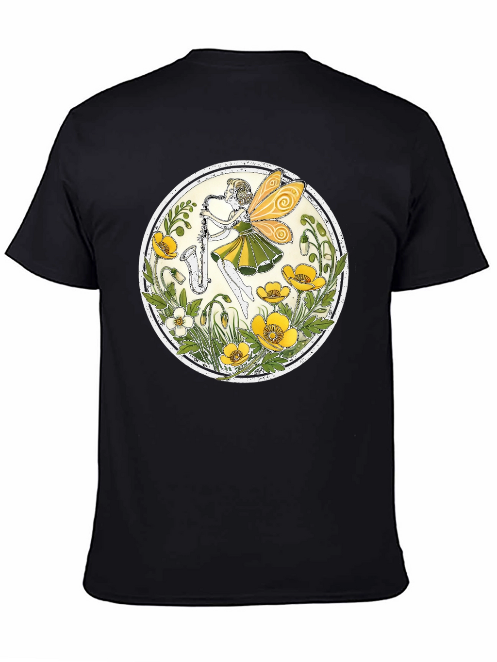 Fairy Saxophone T-Shirt - Floral Design