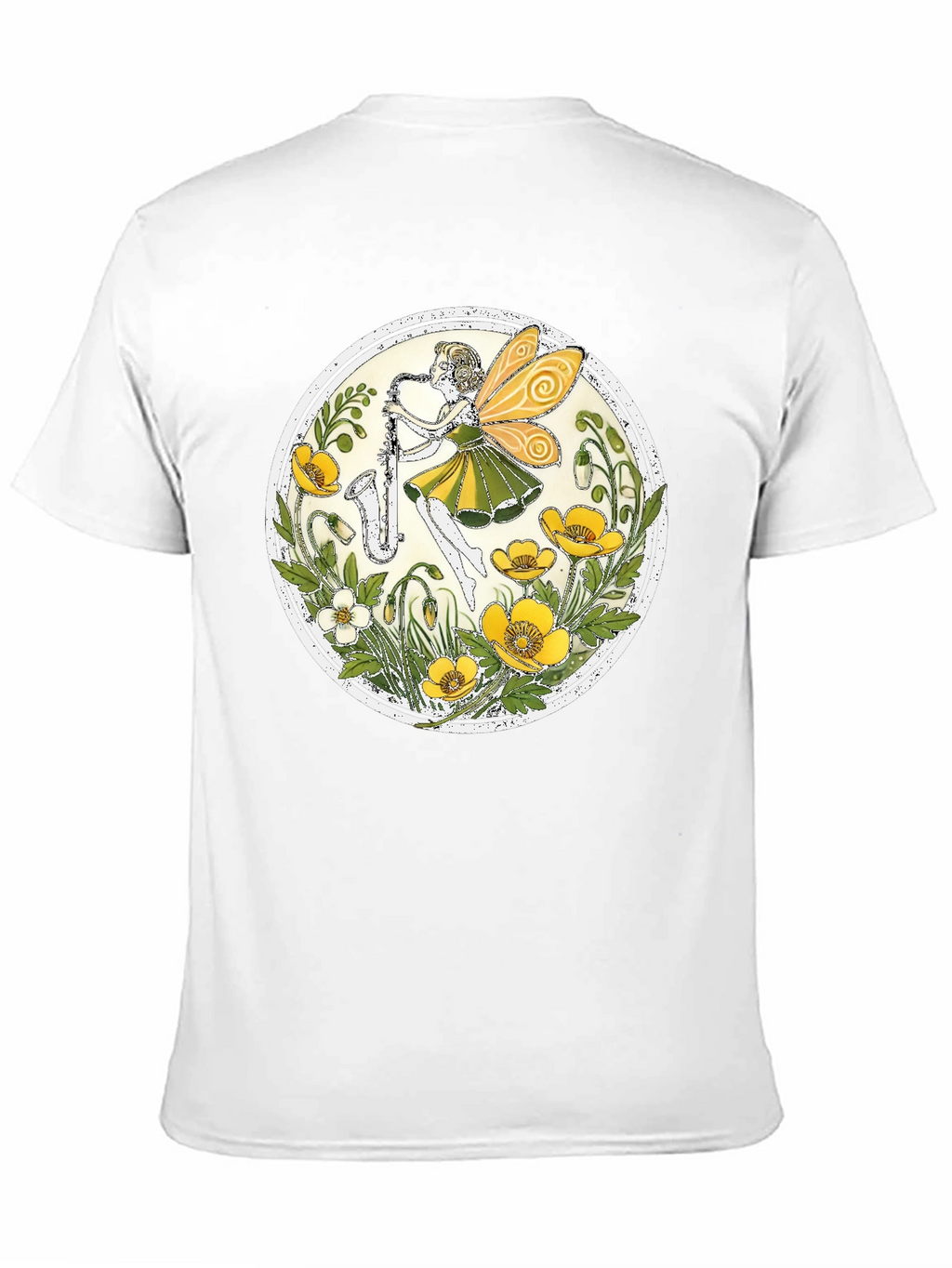 Fairy Saxophone T-Shirt - Floral Design