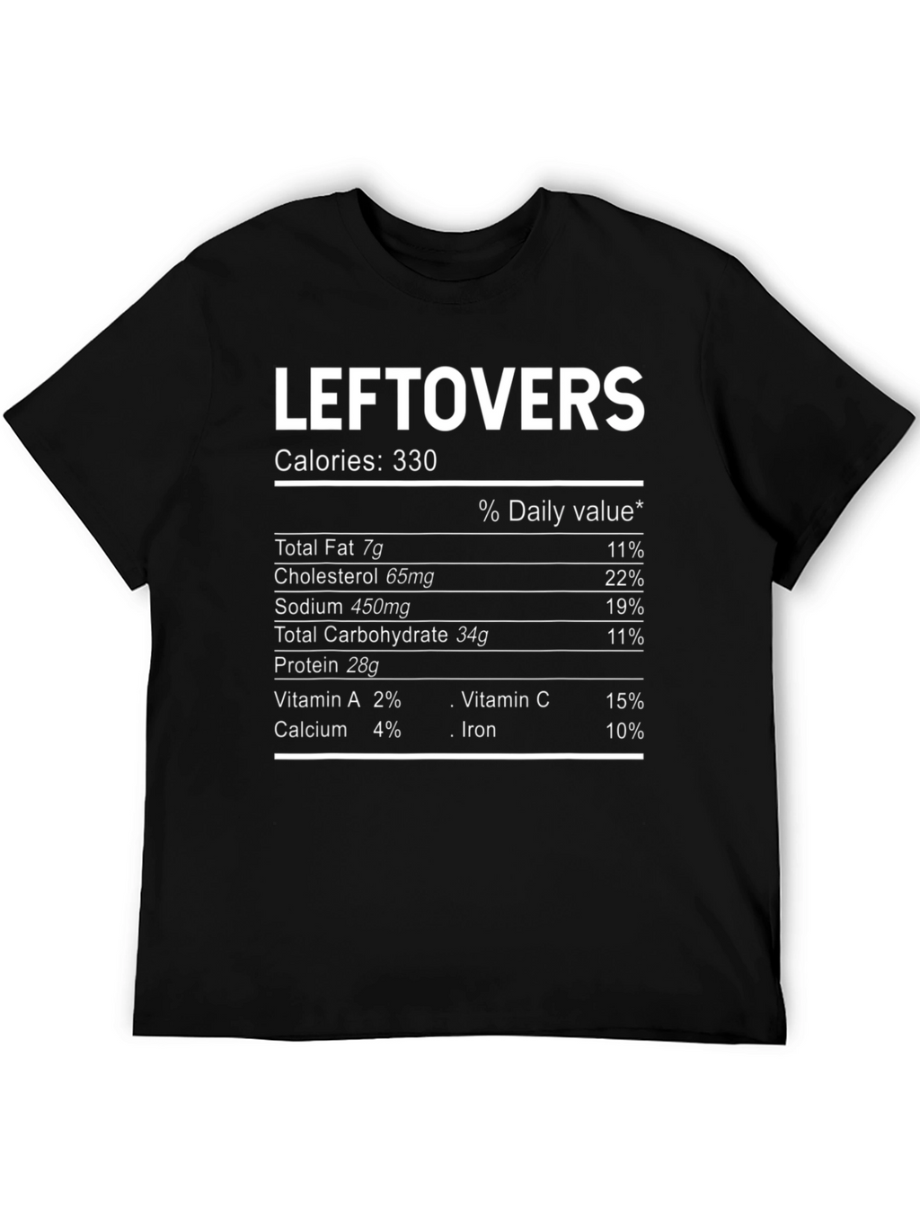 Leftovers Nutrition Facts T-Shirt - Funny Food Tee