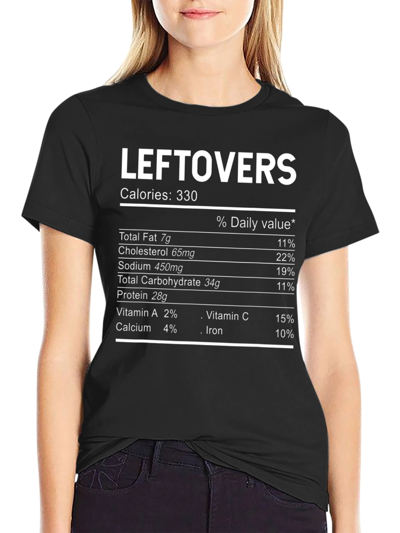 Leftovers Nutrition Facts T-Shirt - Funny Food Tee