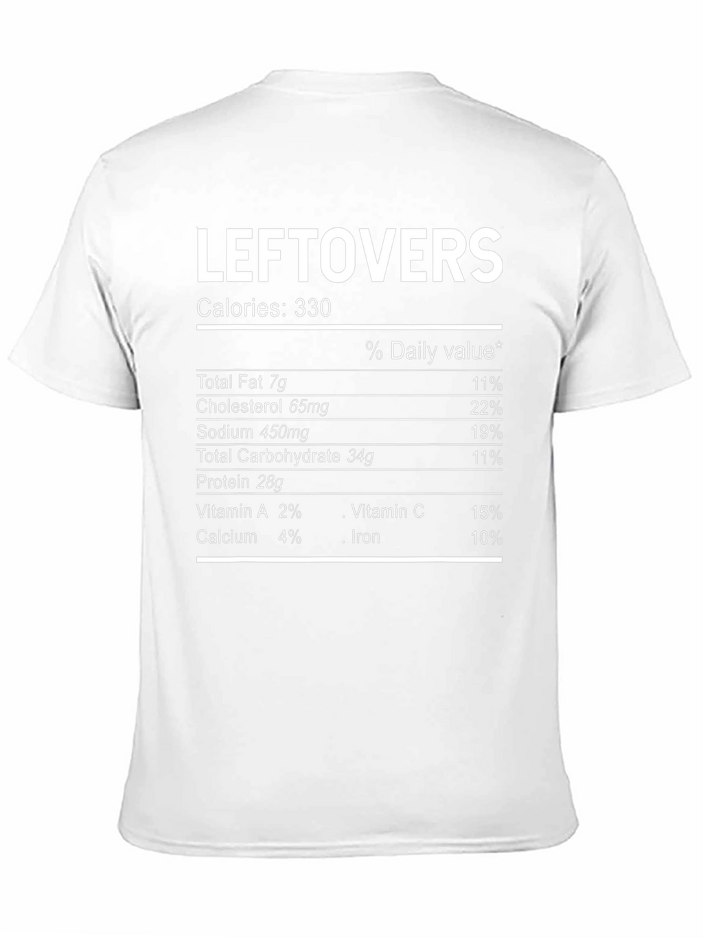 Leftovers Nutrition Facts T-Shirt - Funny Food Tee