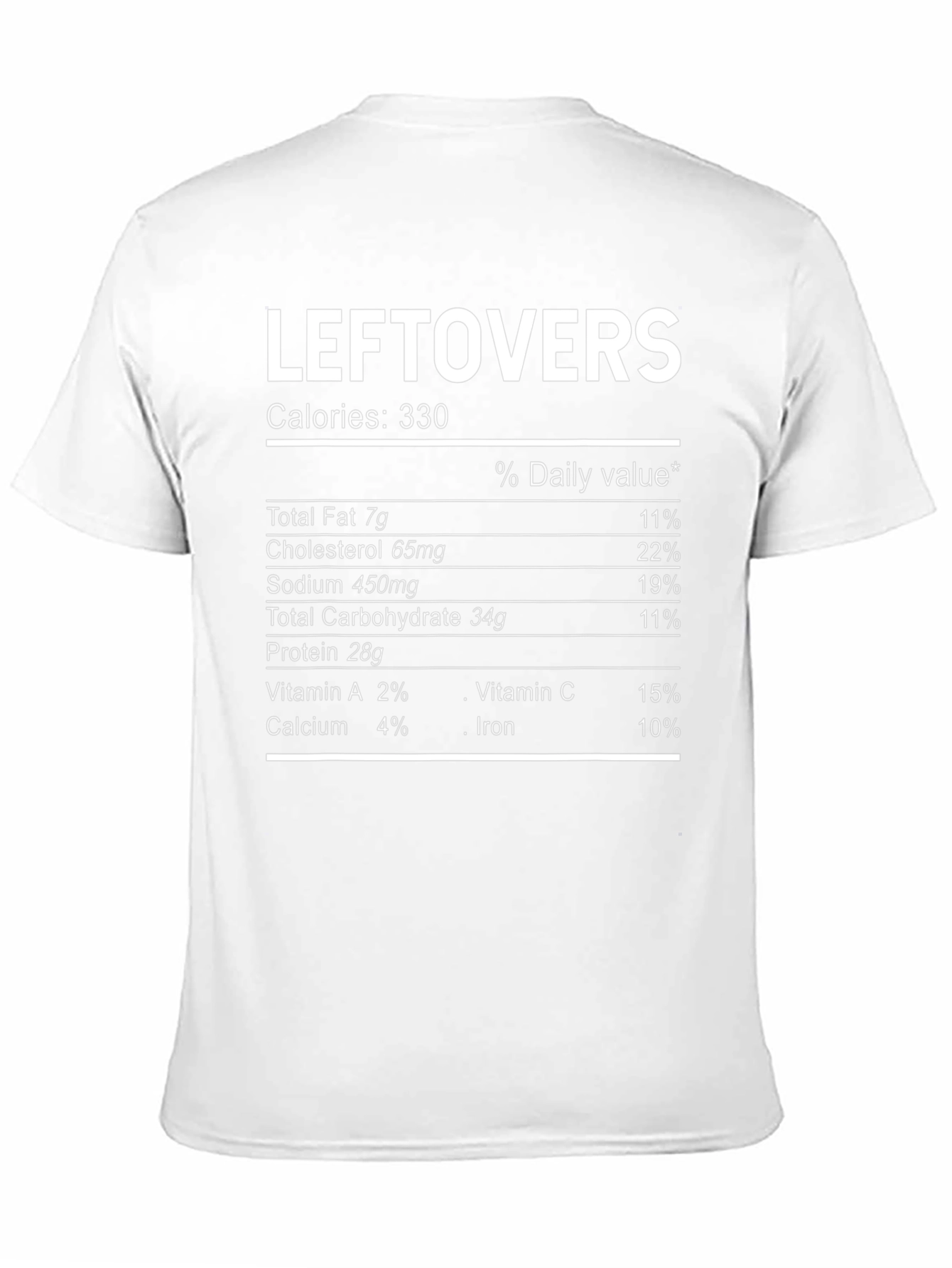 Leftovers Nutrition Facts T-Shirt - Funny Food Tee