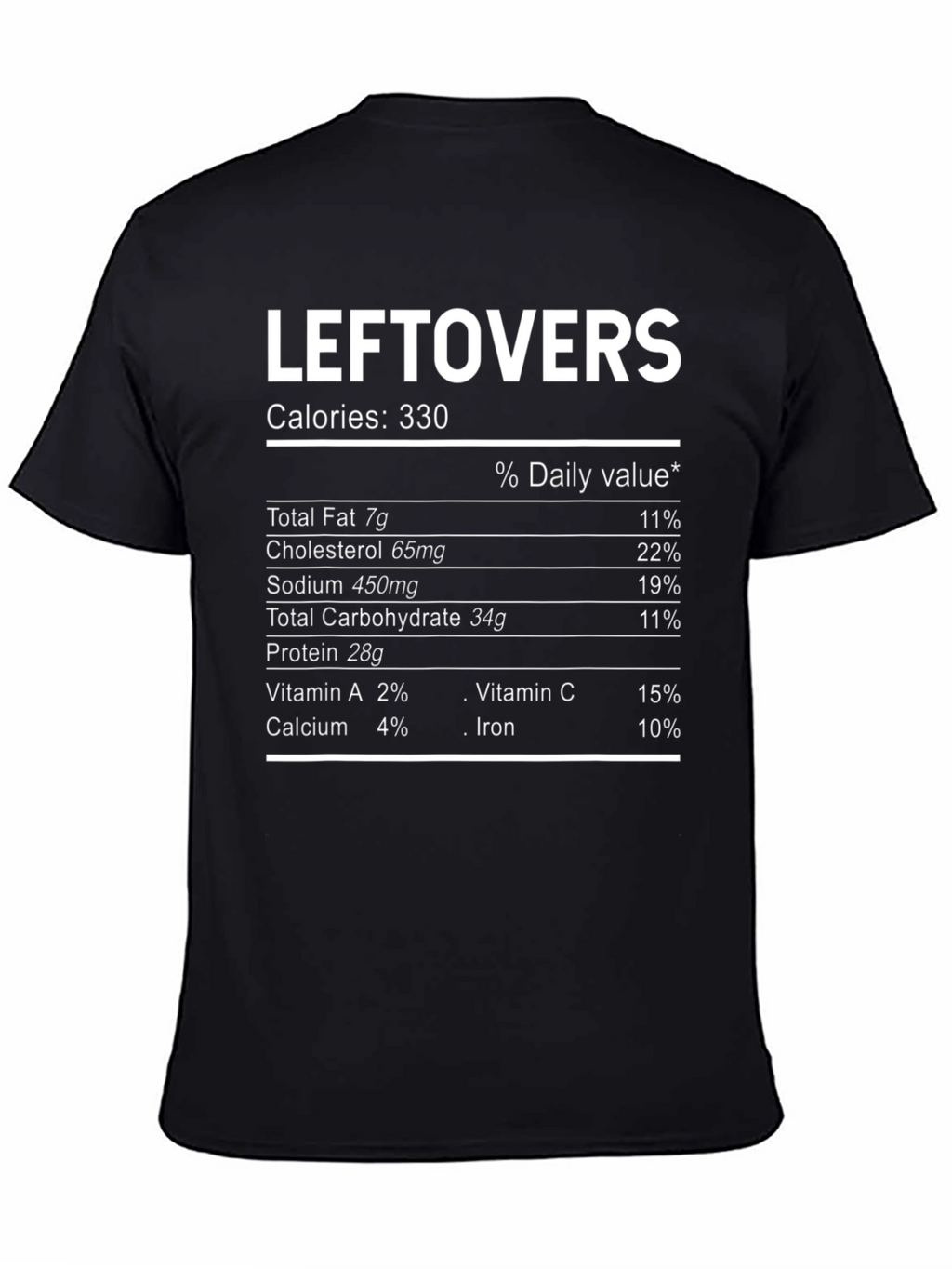 Leftovers Nutrition Facts T-Shirt - Funny Food Tee
