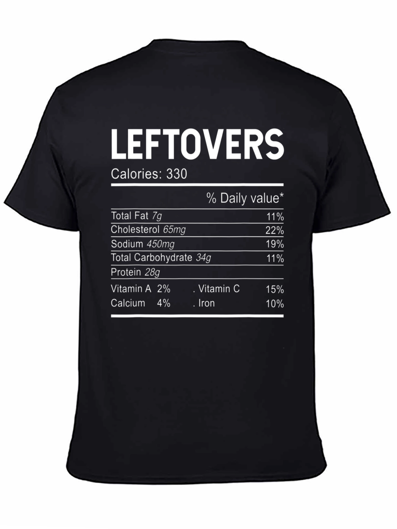 Leftovers Nutrition Facts T-Shirt - Funny Food Tee