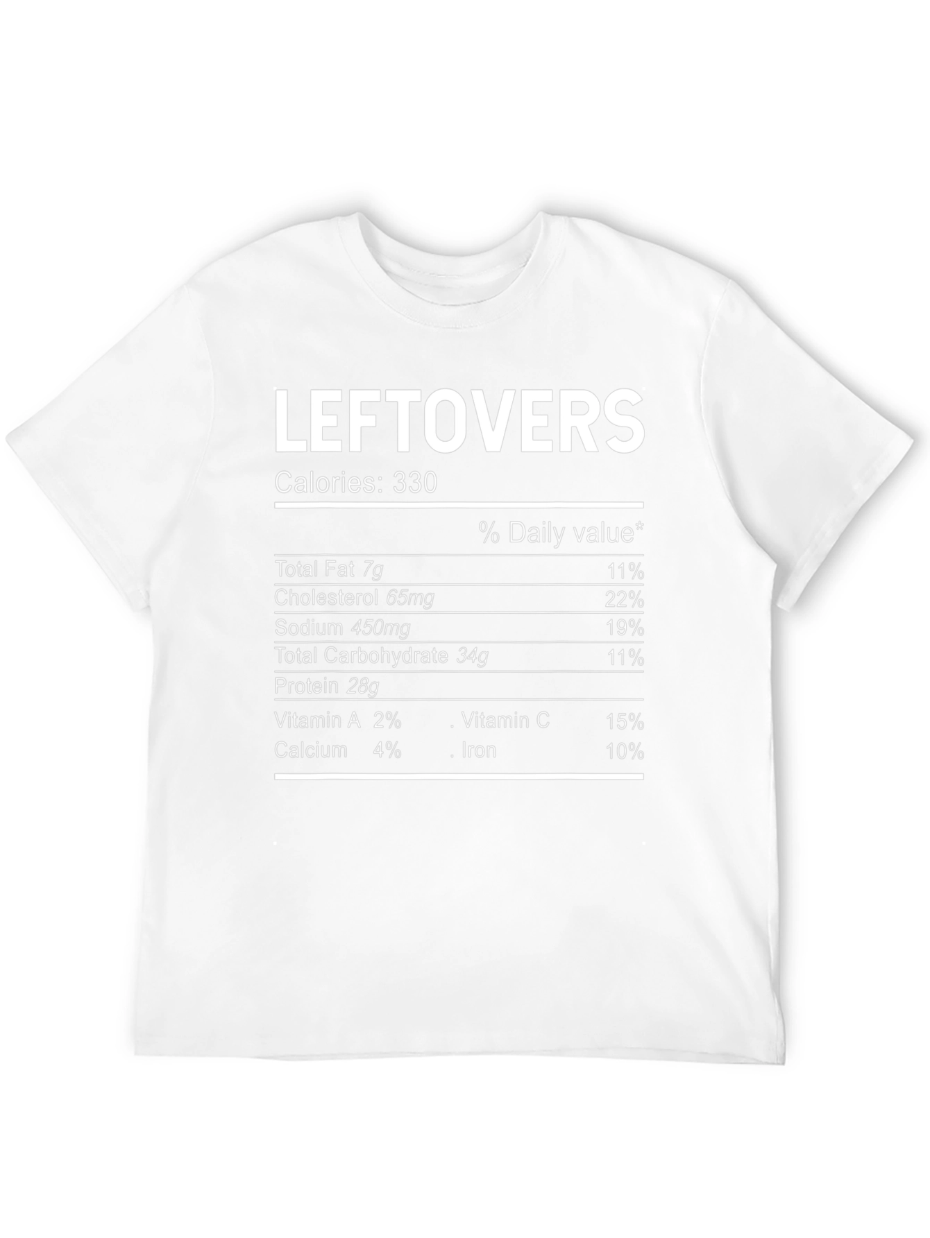 Leftovers Nutrition Facts T-Shirt - Funny Food Tee
