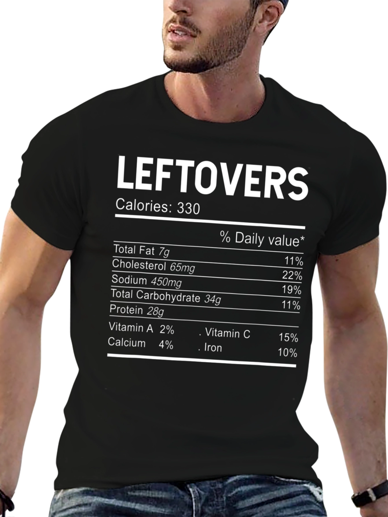 Leftovers Nutrition Facts T-Shirt - Funny Food Tee