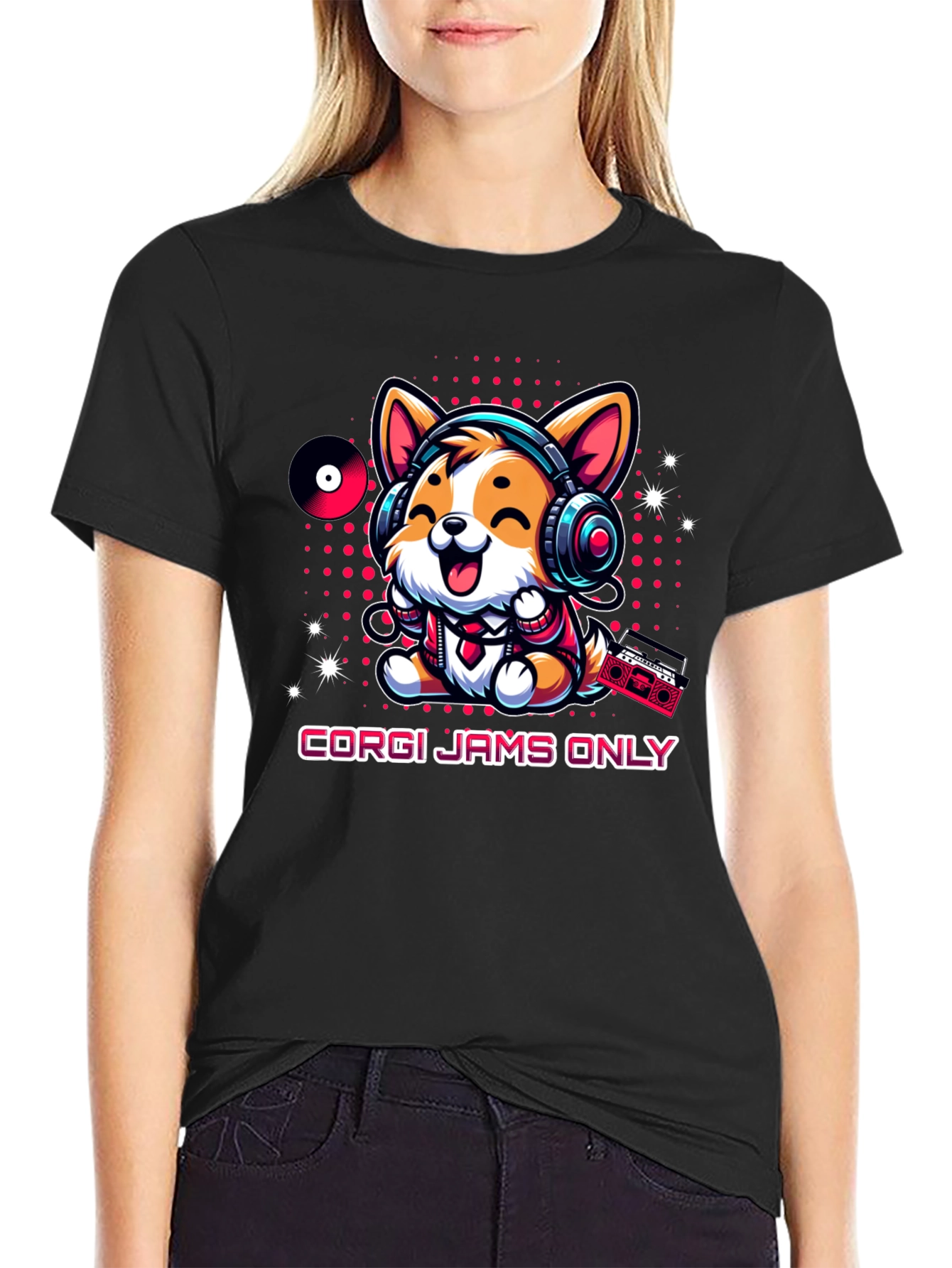 Corgi Jams Only T-Shirt Music Loving Dog Tee