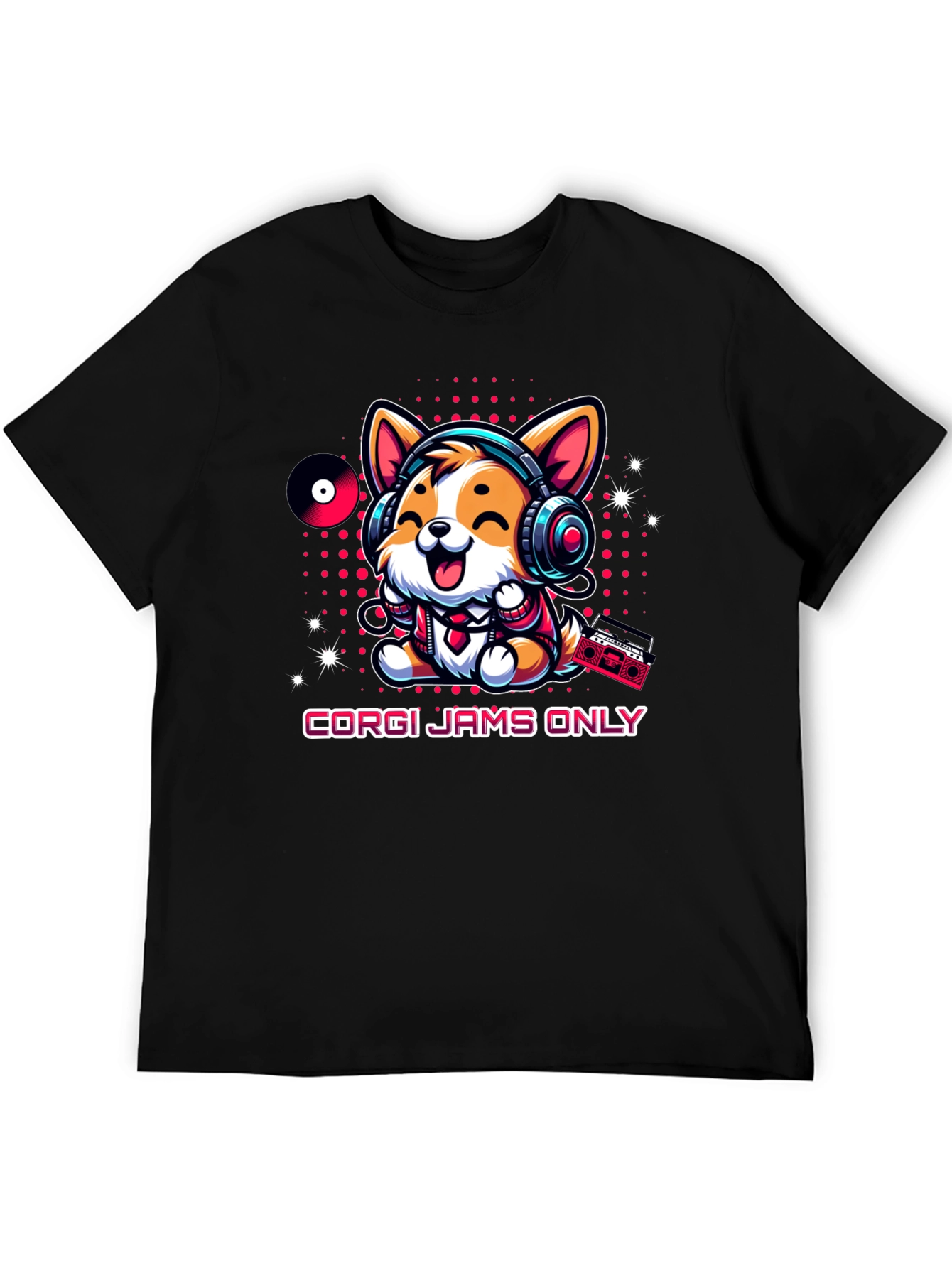 Corgi Jams Only T-Shirt Music Loving Dog Tee