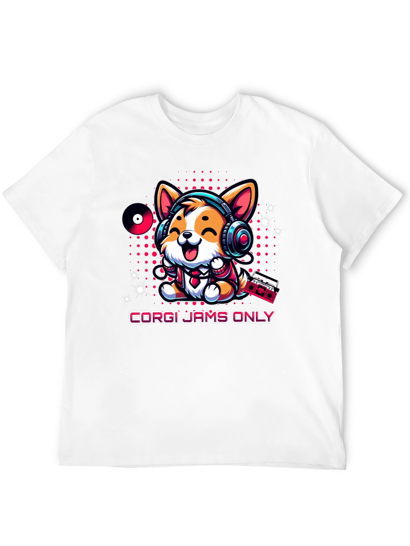 Corgi Jams Only T-Shirt Music Loving Dog Tee