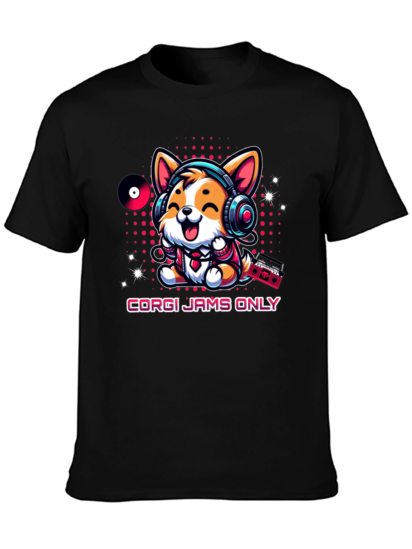 Corgi Jams Only T-Shirt Music Loving Dog Tee