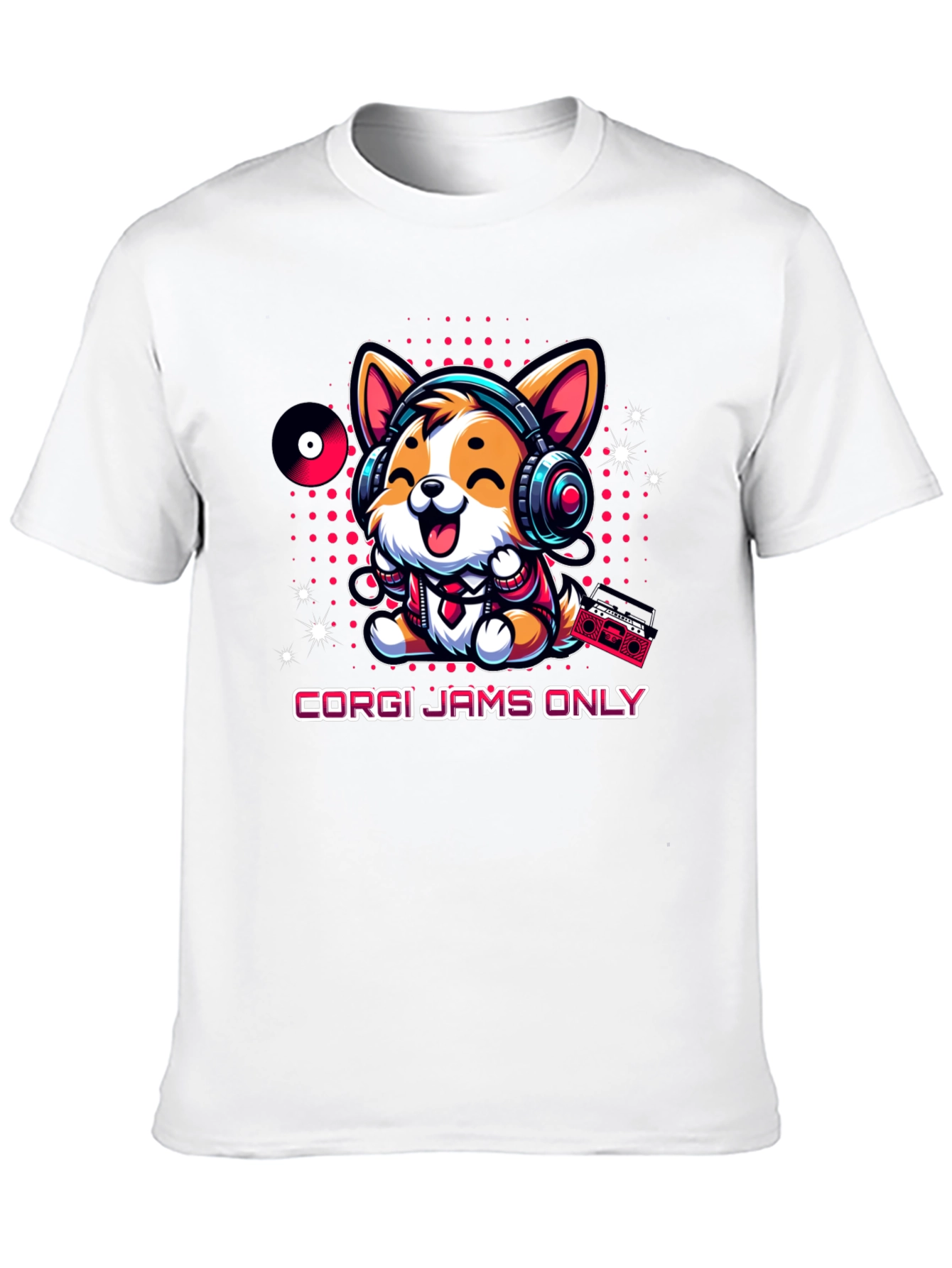 Corgi Jams Only T-Shirt Music Loving Dog Tee