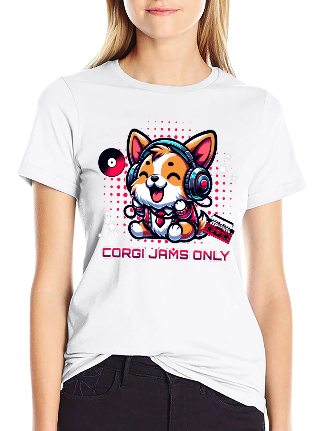 Corgi Jams Only T-Shirt Music Loving Dog Tee