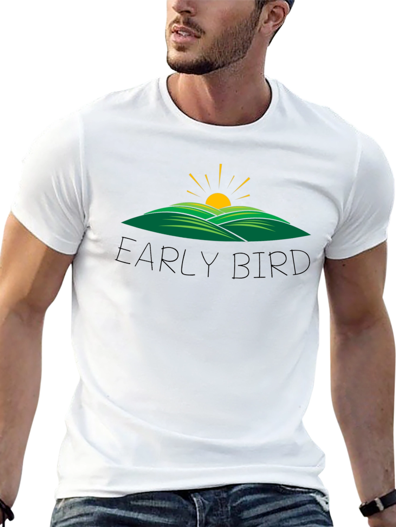 Early Bird Graphic Tee - Black Cotton T-Shirt