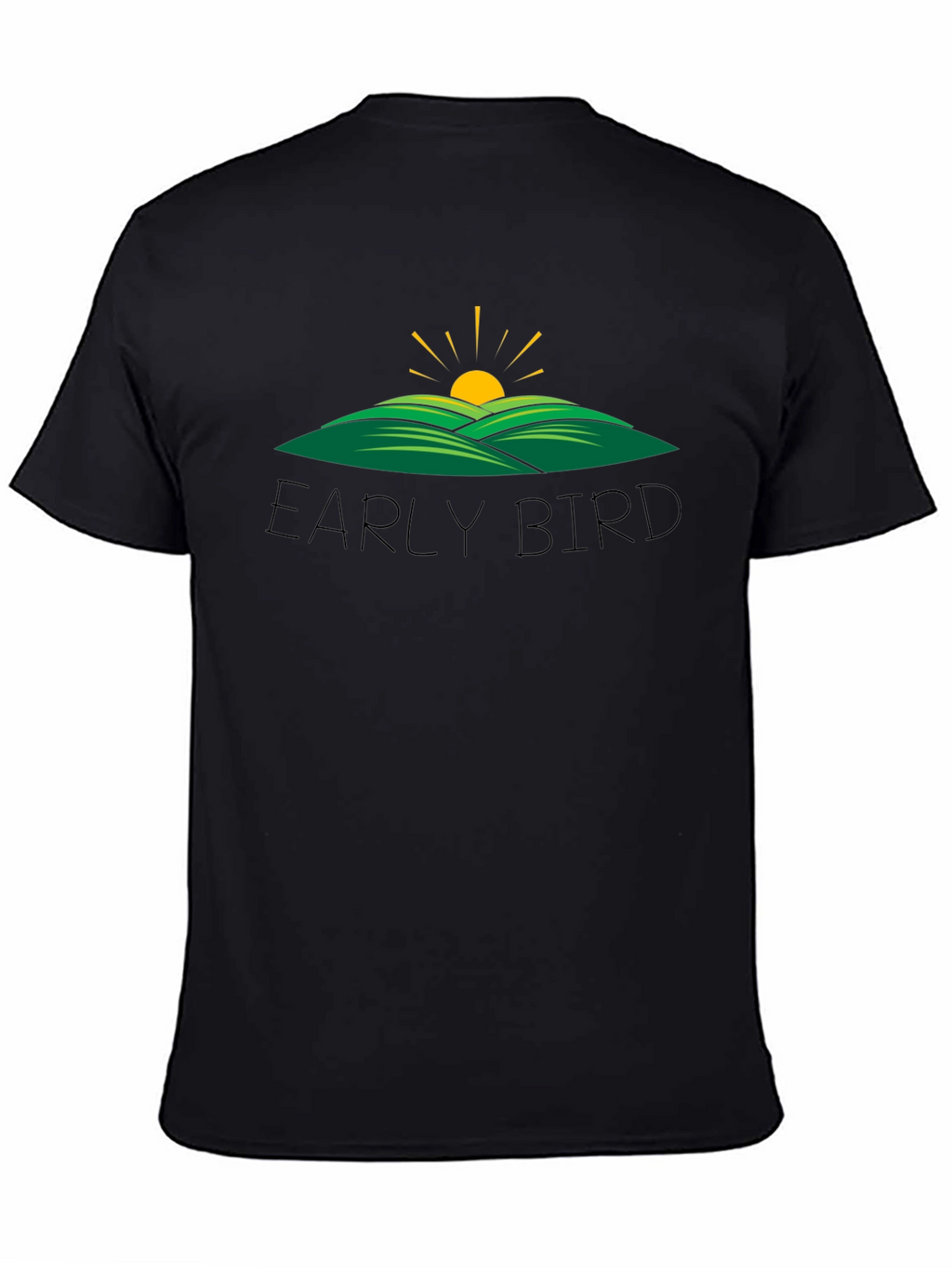 Early Bird Graphic Tee - Black Cotton T-Shirt