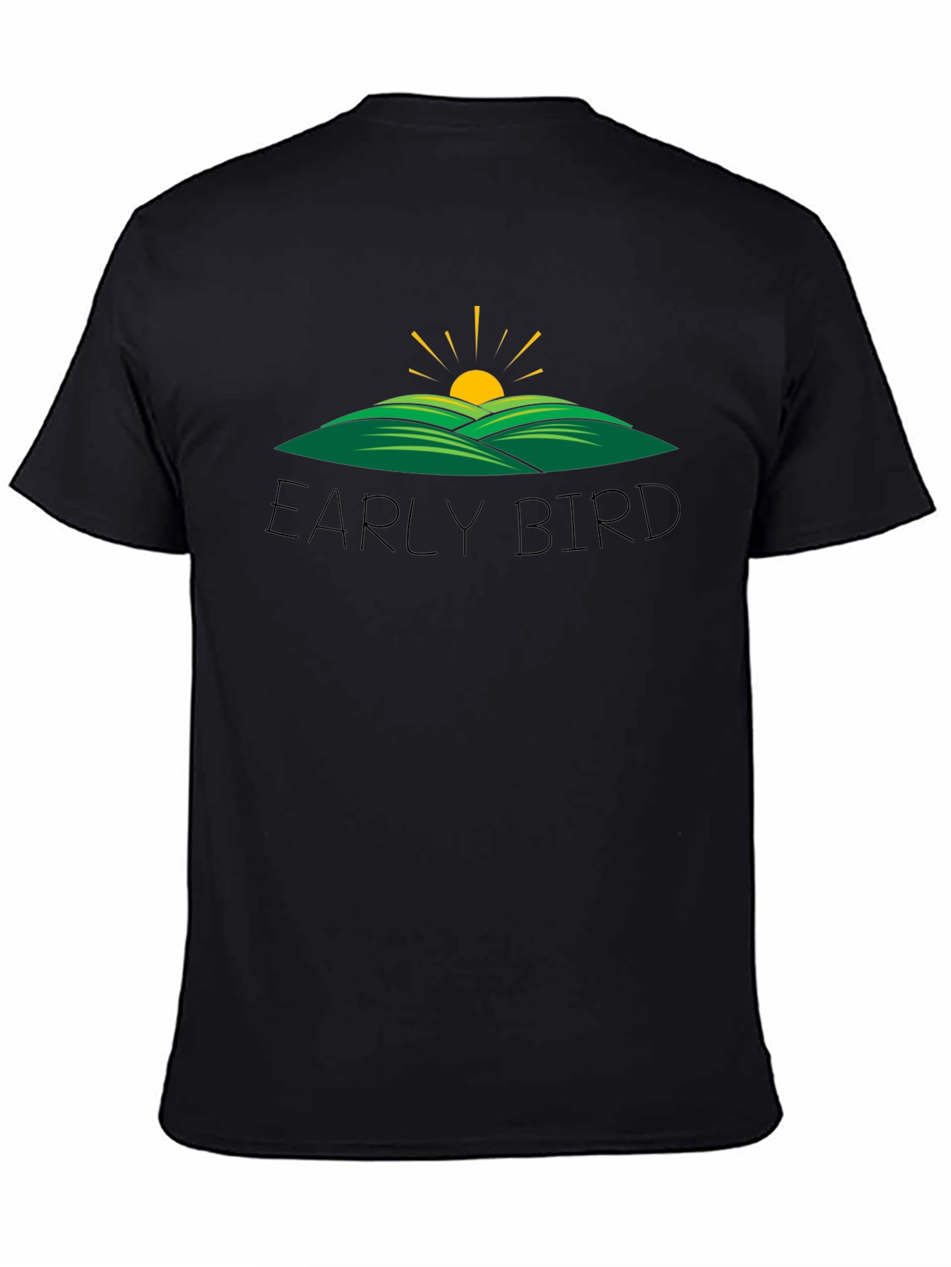 Early Bird Graphic Tee - Black Cotton T-Shirt