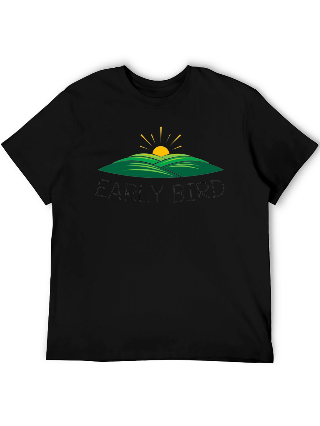 Early Bird Graphic Tee - Black Cotton T-Shirt