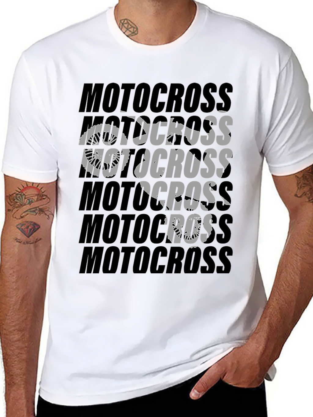 Motocross Graphic Print T-Shirt | Black Cotton Tee
