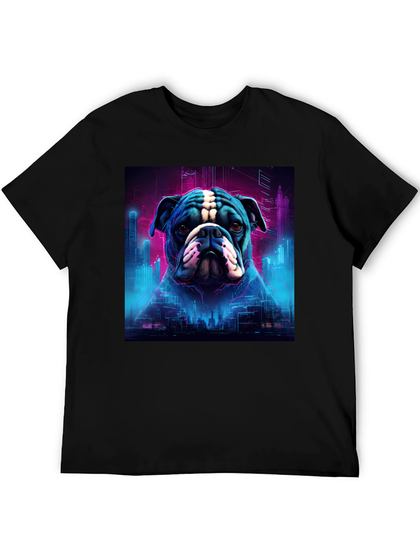 Cyberpunk Bulldog Graphic Tee