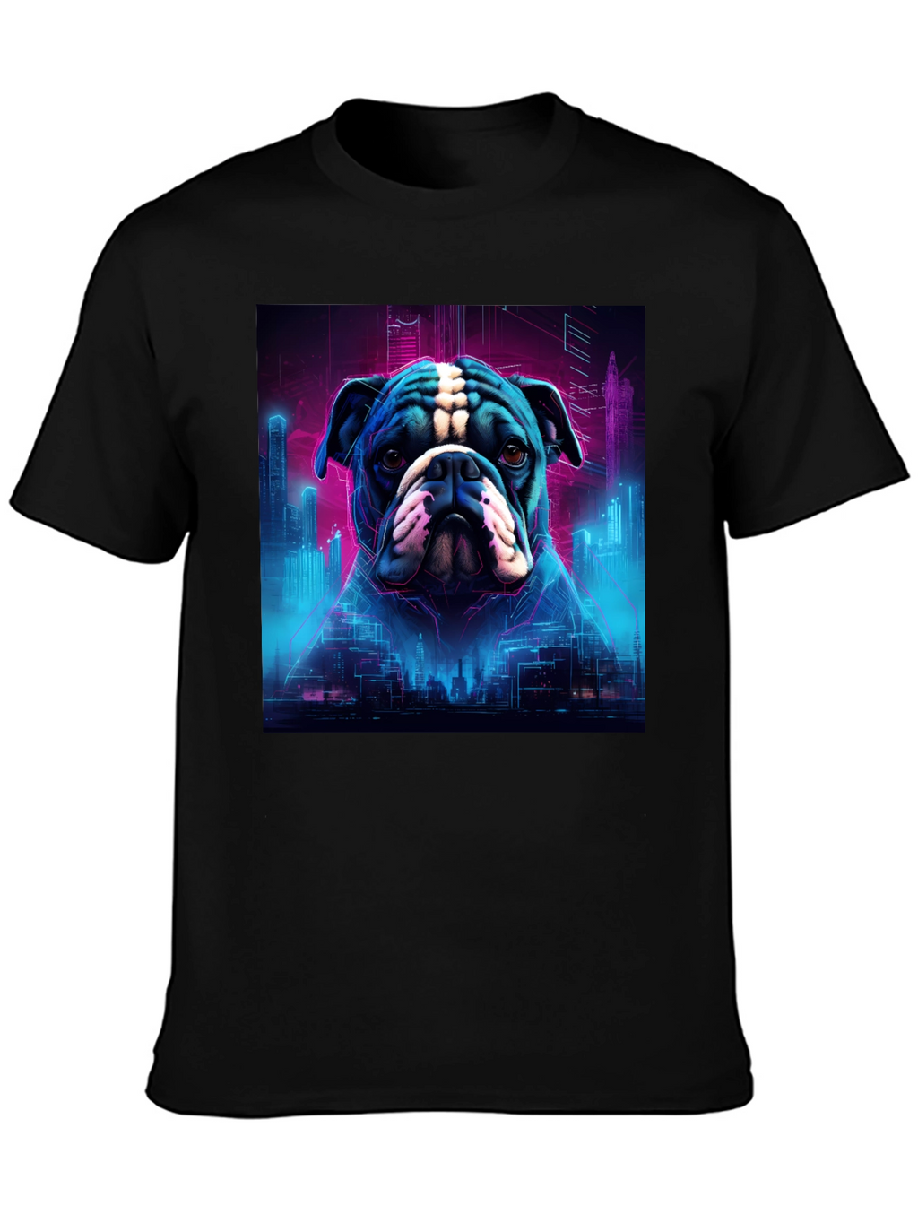 Cyberpunk Bulldog Graphic Tee