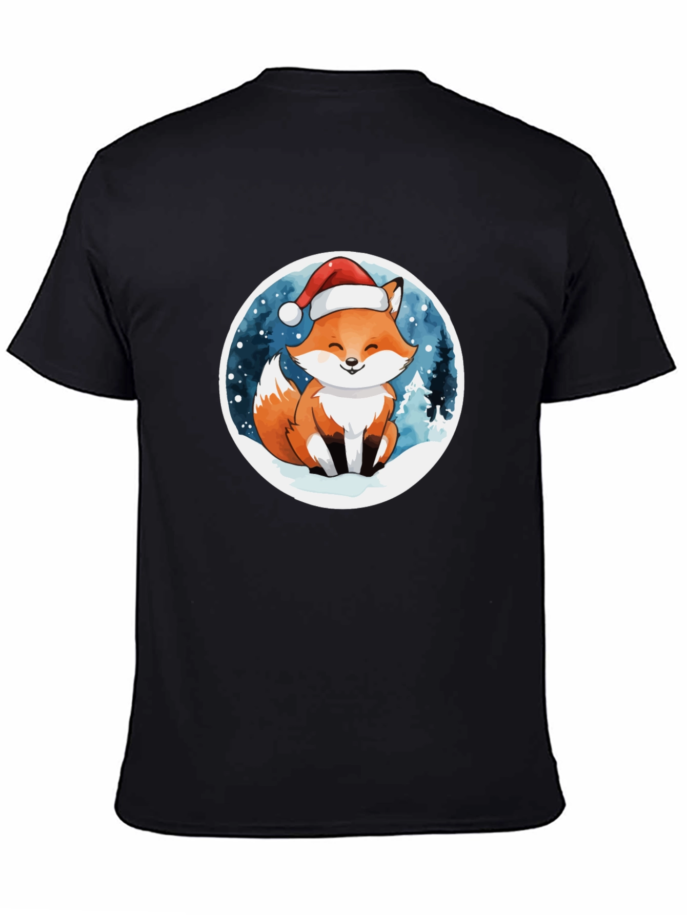 Cute Fox in Santa Hat T-Shirt