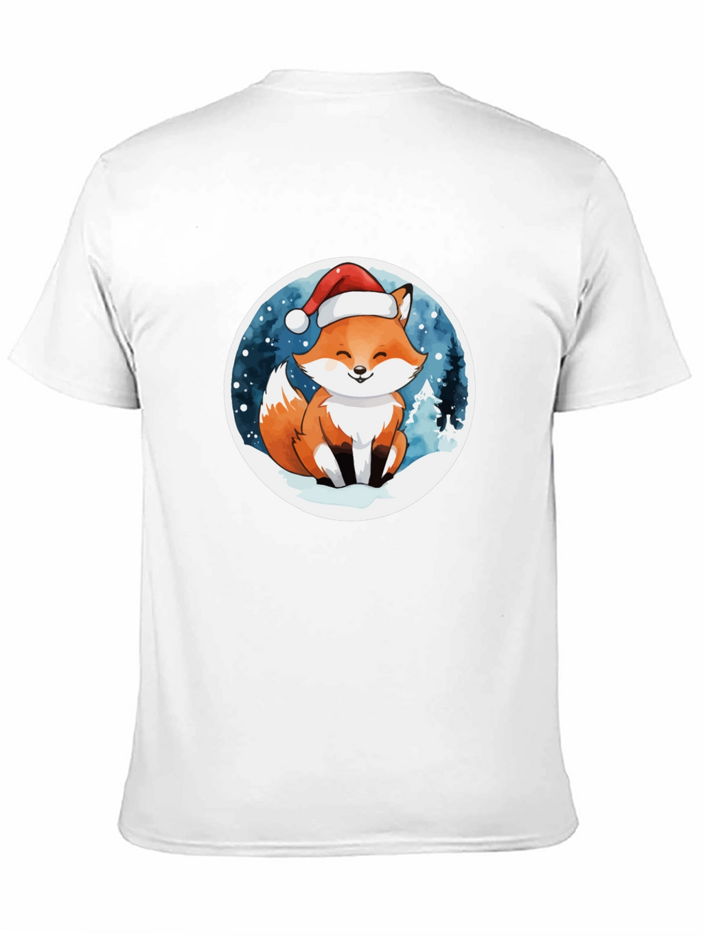 Cute Fox in Santa Hat T-Shirt