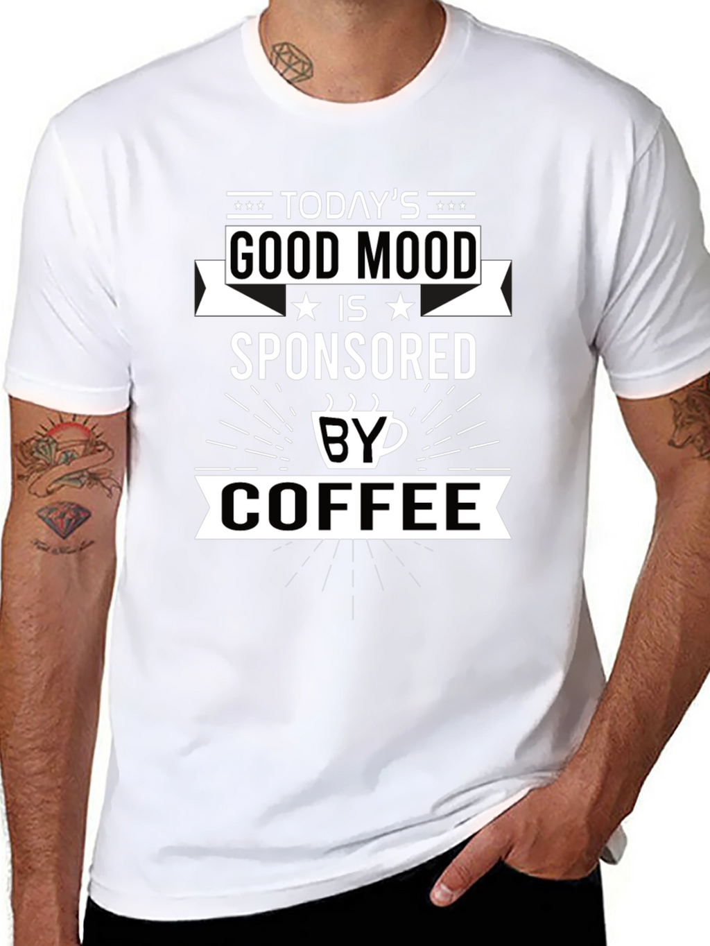 Good Mood Sponsored by Coffee Graphic T-Shirt