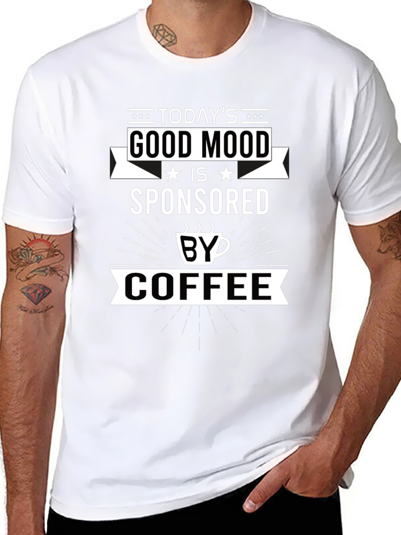 Good Mood Sponsored by Coffee Graphic T-Shirt