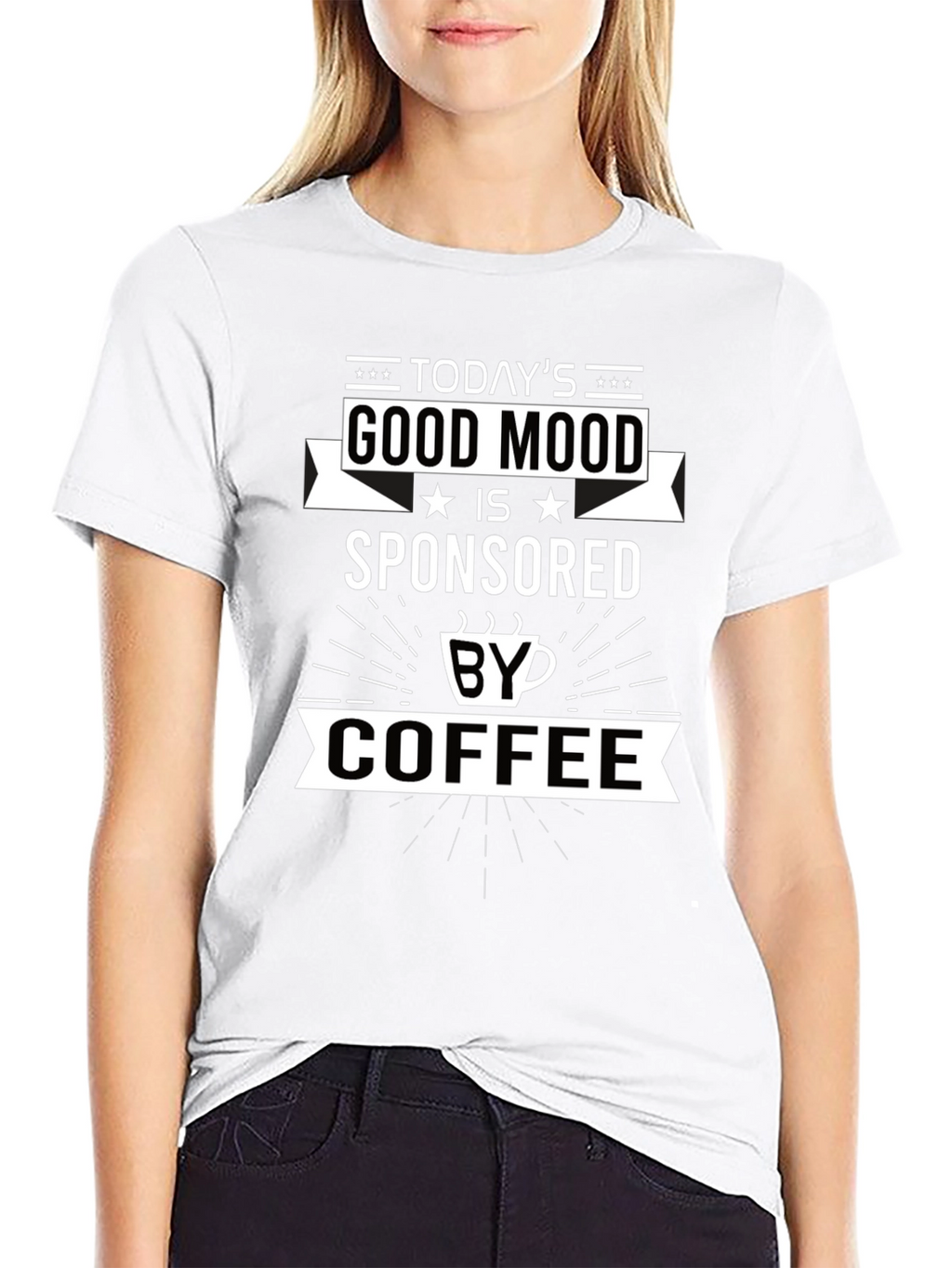Good Mood Sponsored by Coffee Graphic T-Shirt