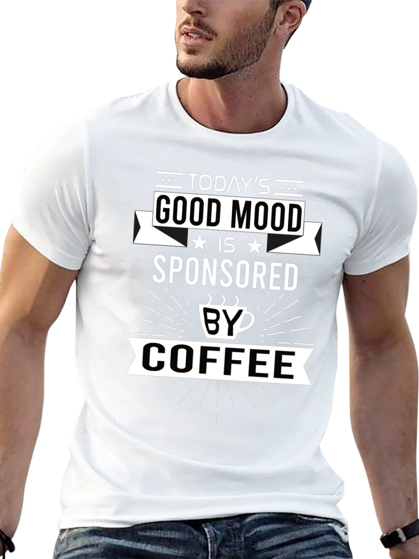 Good Mood Sponsored by Coffee Graphic T-Shirt