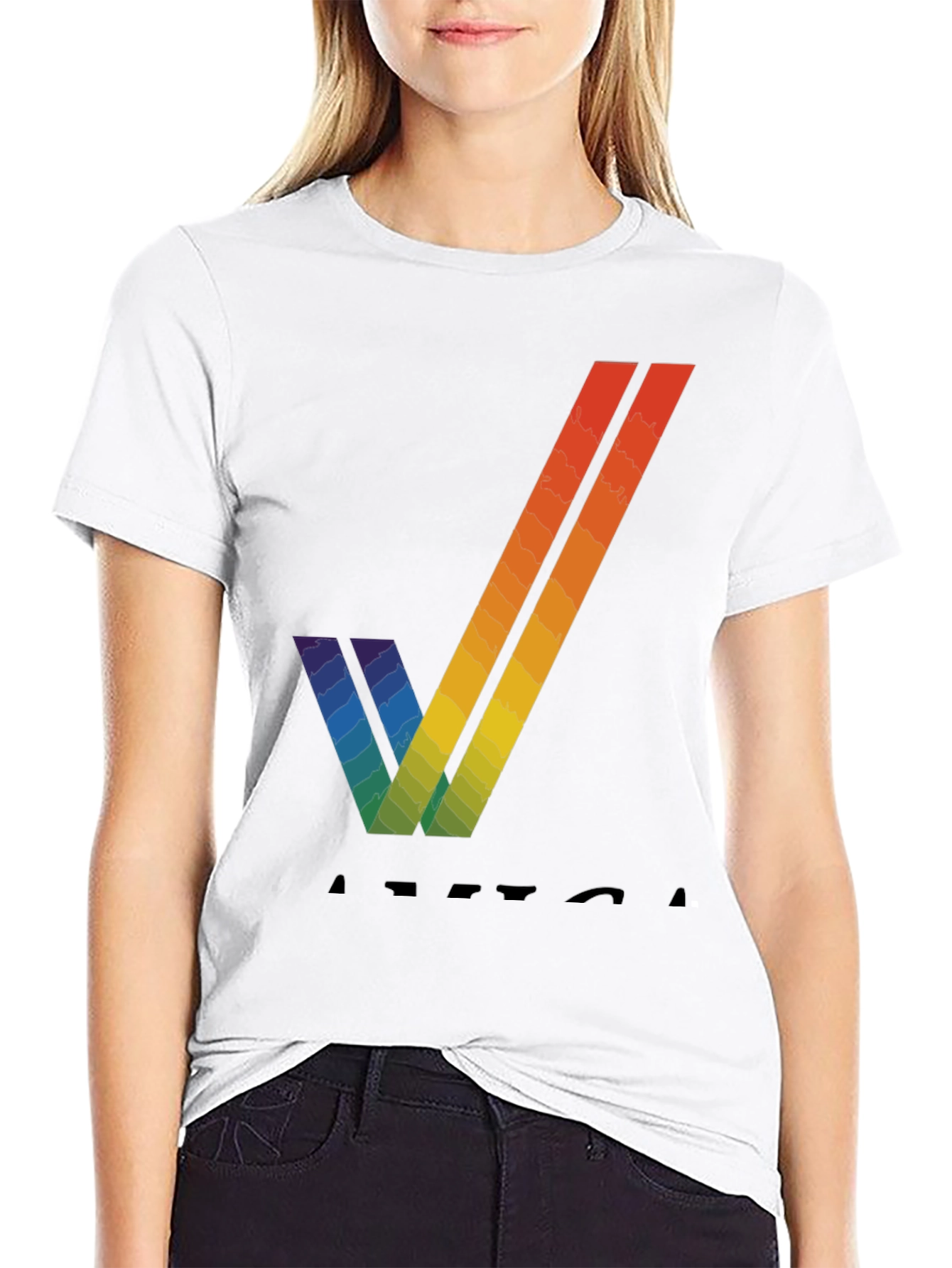 Rainbow V T-Shirt - Stylish Graphic Tee