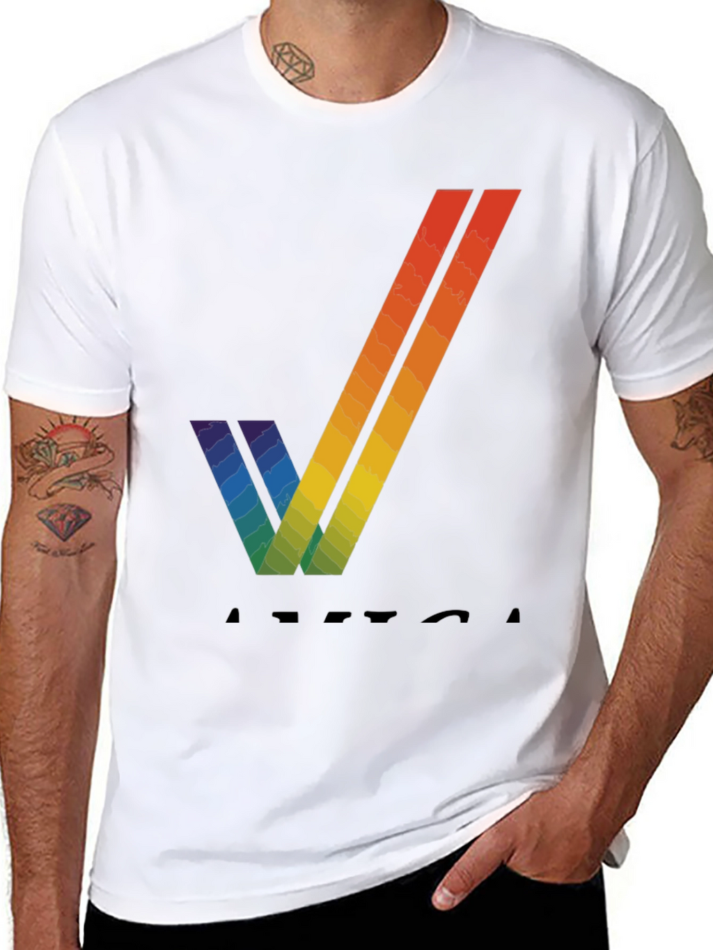 Rainbow V T-Shirt - Stylish Graphic Tee
