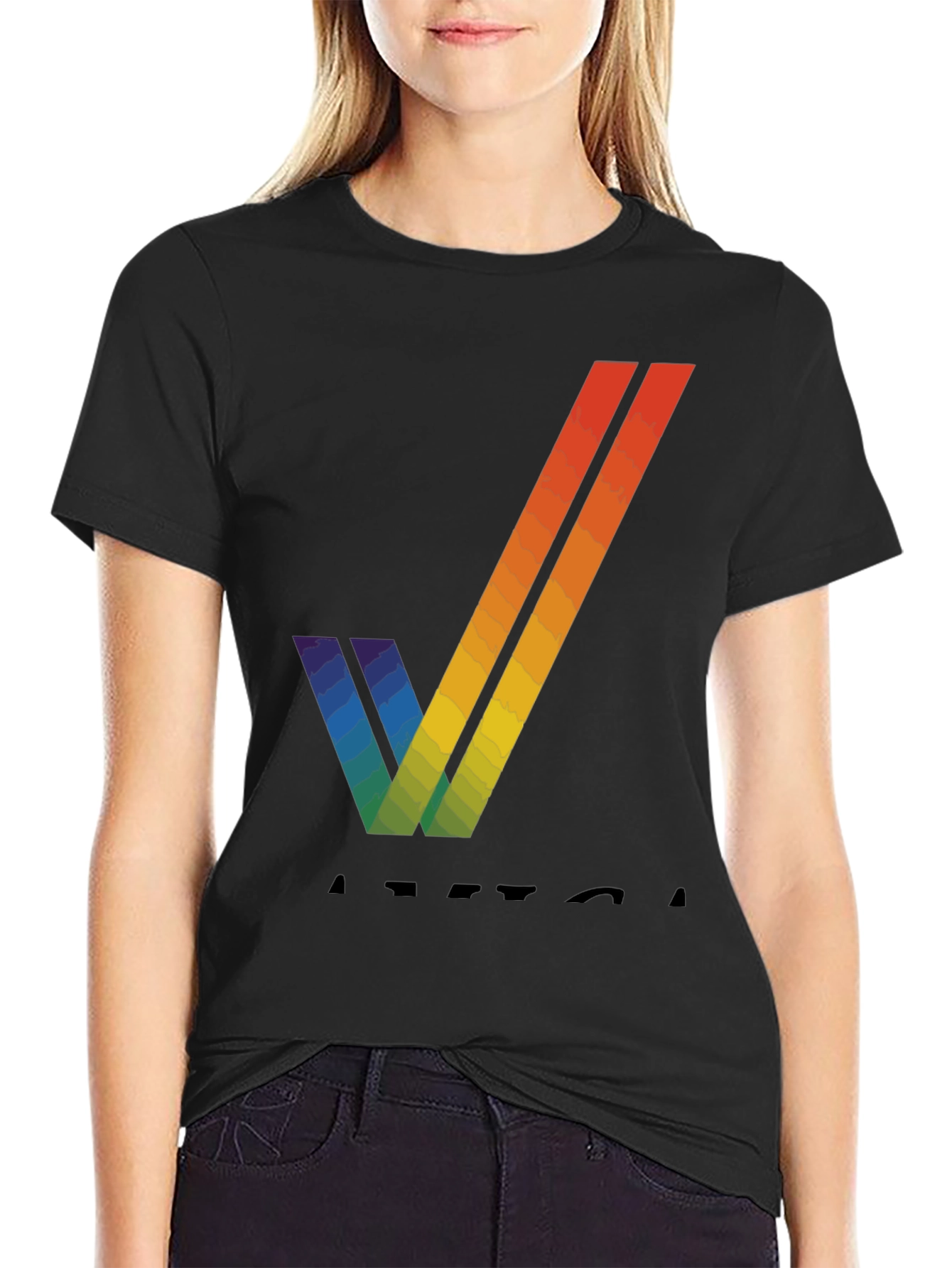 Rainbow V T-Shirt - Stylish Graphic Tee