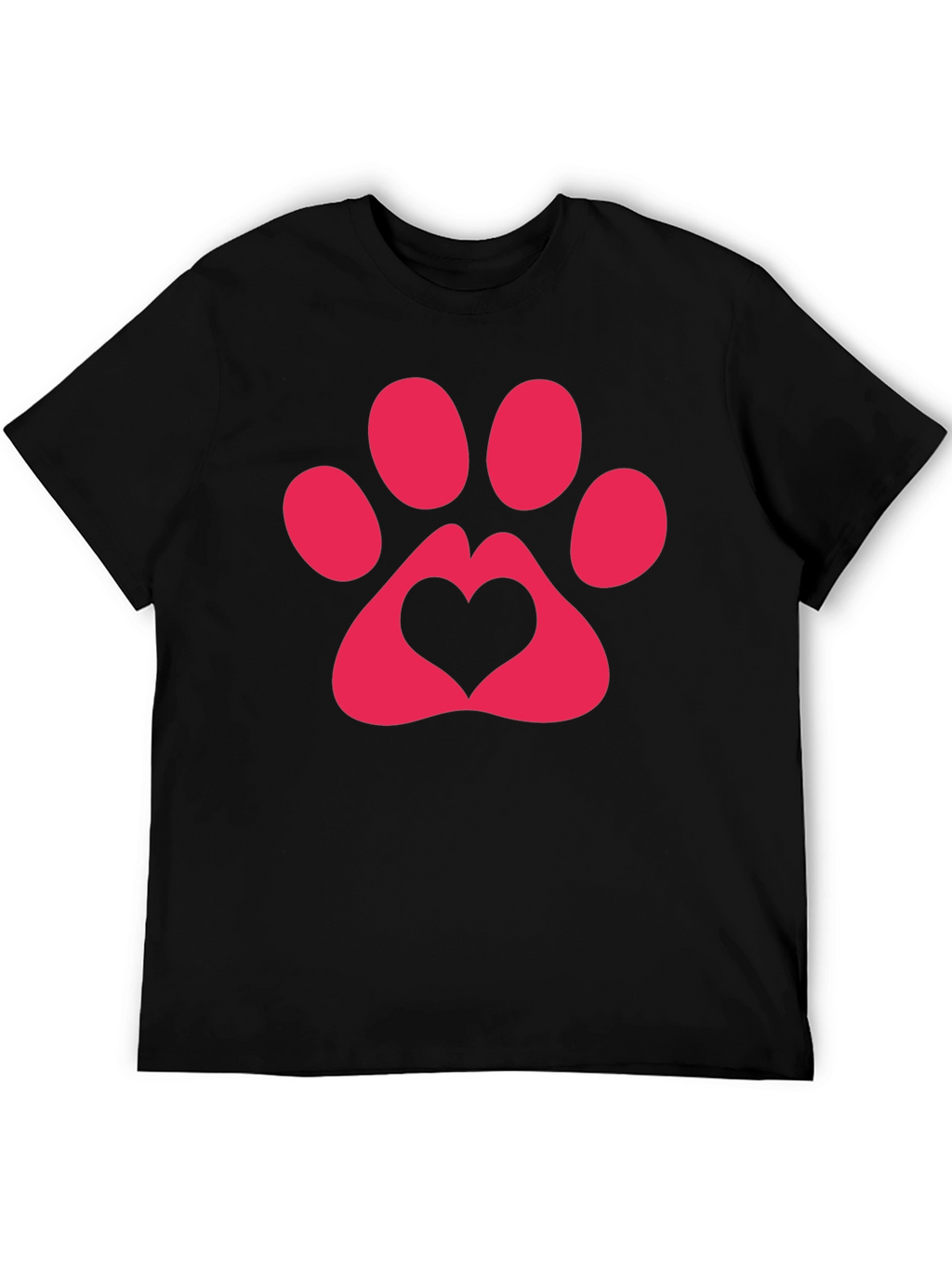 Heart Paw Print Graphic Tee - Black T-Shirt