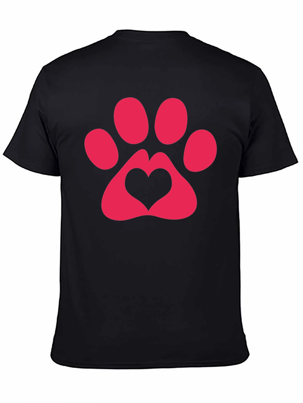 Heart Paw Print Graphic Tee - Black T-Shirt