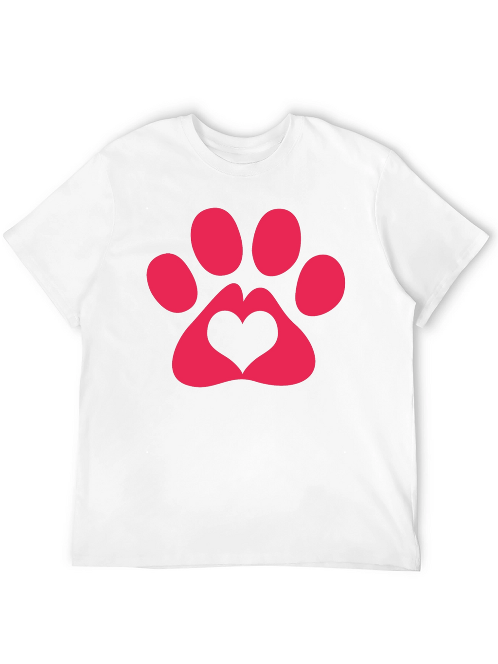 Heart Paw Print Graphic Tee - Black T-Shirt
