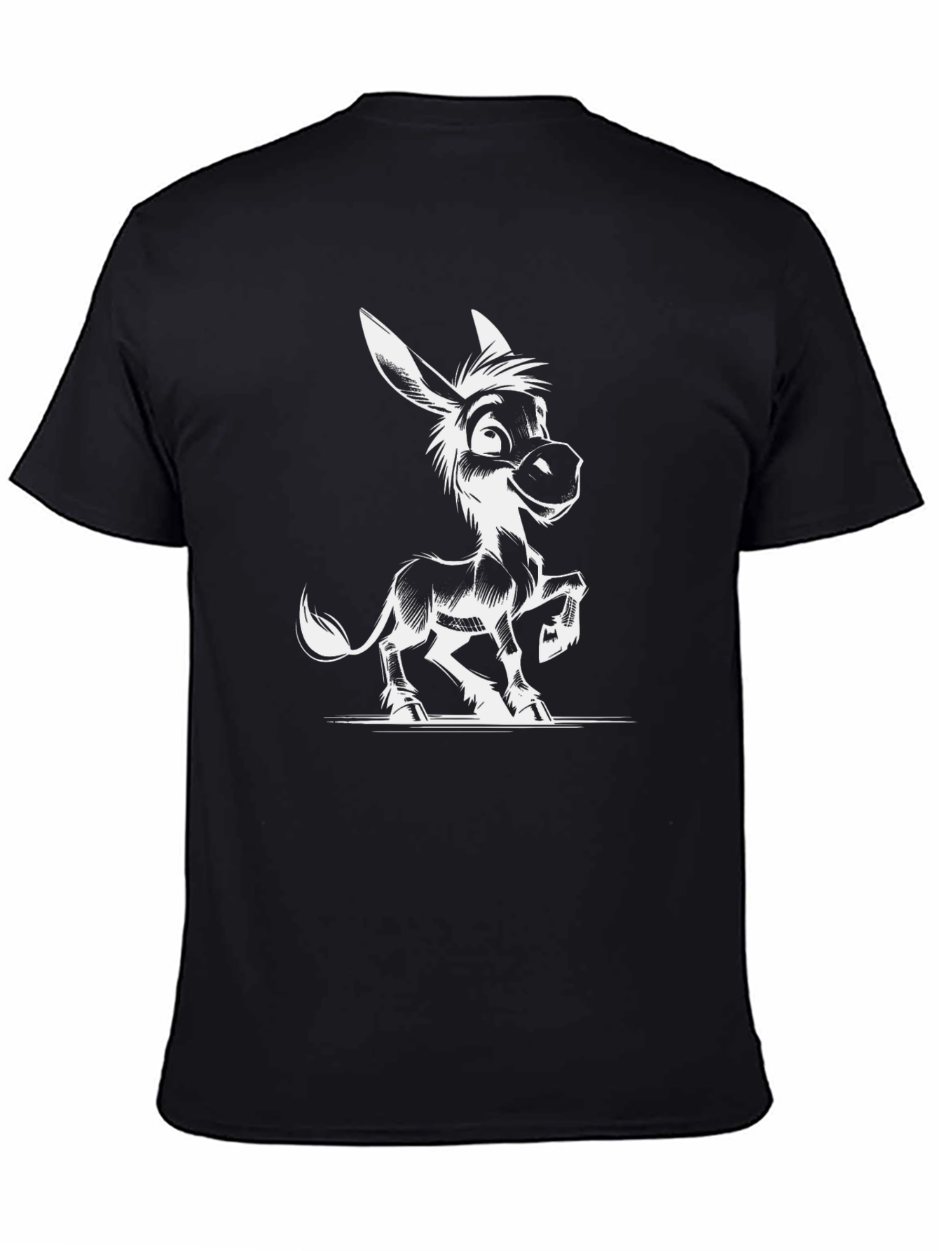 Funny Donkey Graphic T-Shirt - Black