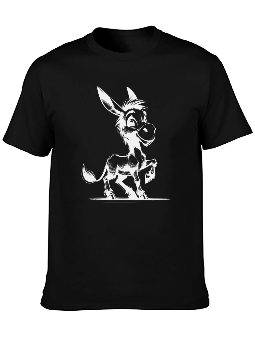 Funny Donkey Graphic T-Shirt - Black