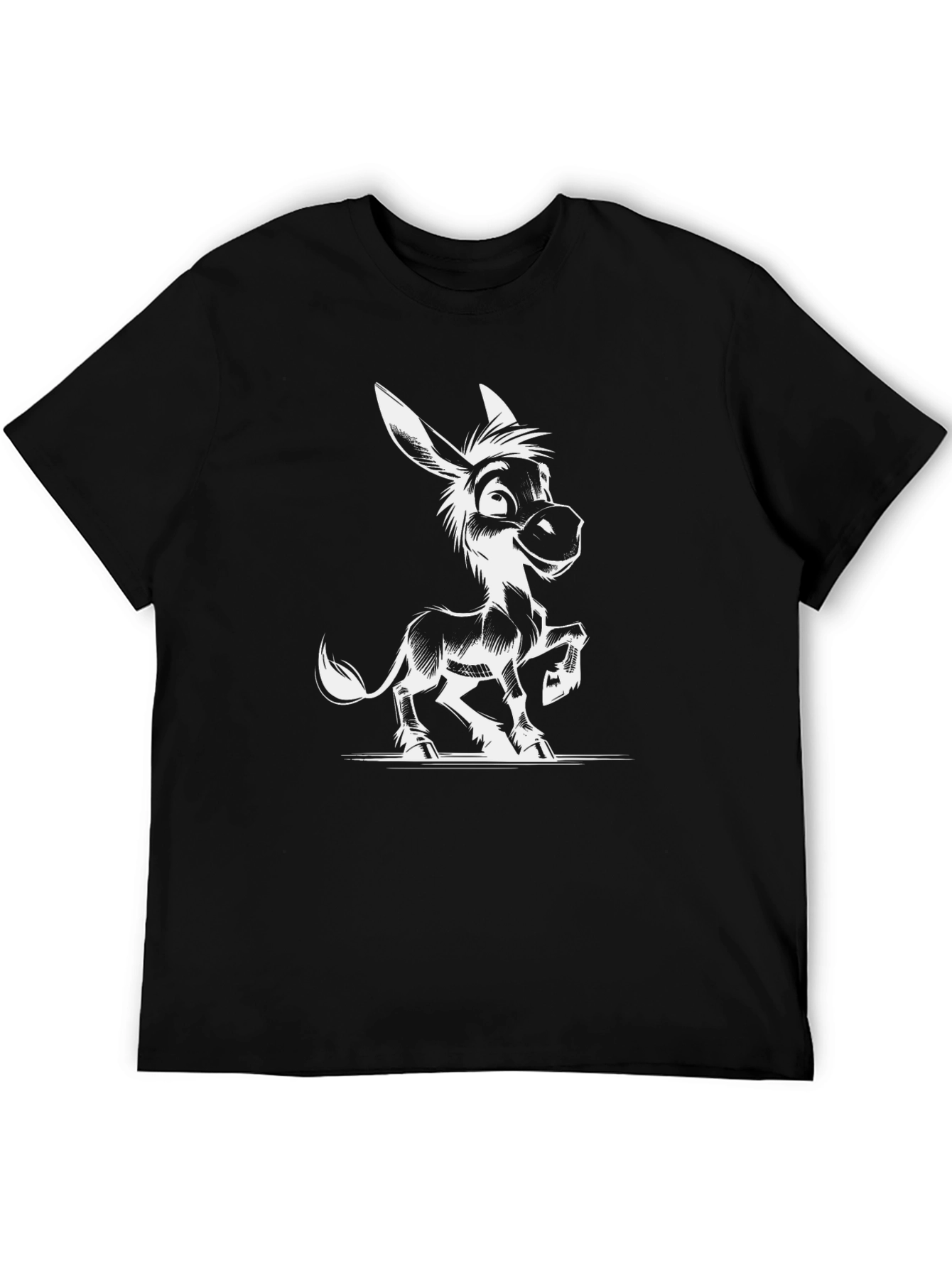 Funny Donkey Graphic T-Shirt - Black