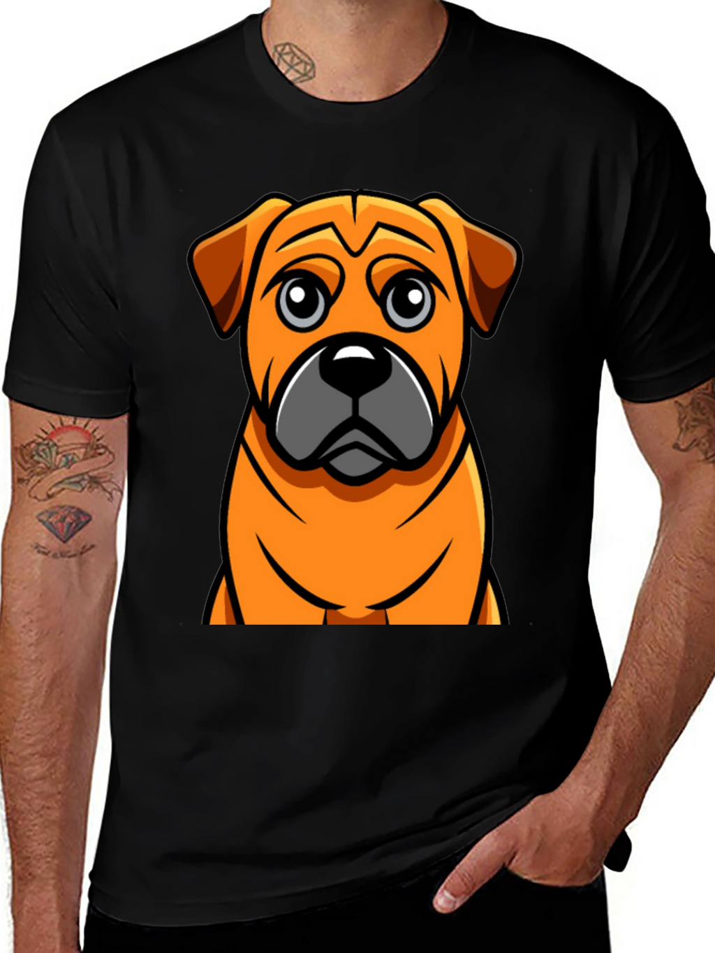 Dog Cartoon Graphic T-Shirt