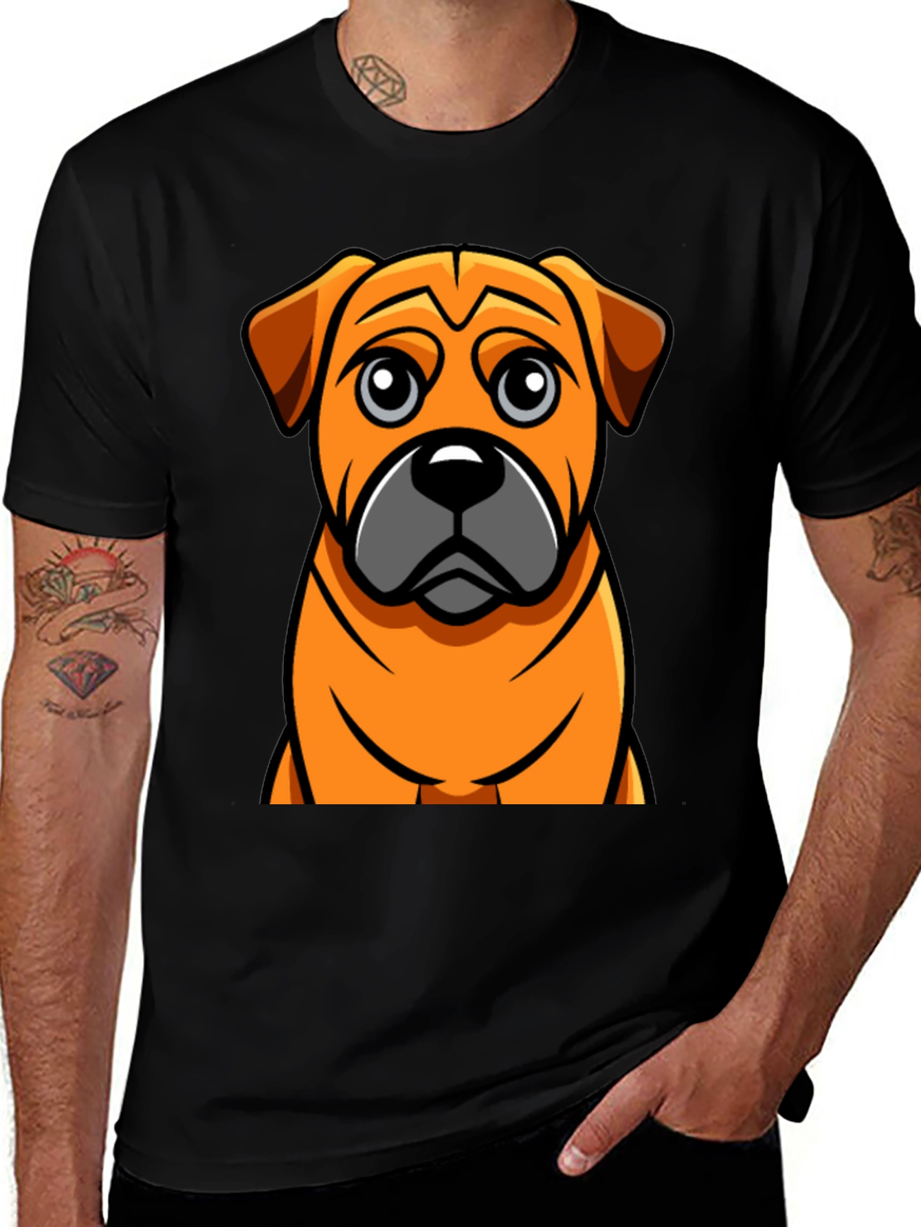 Dog Cartoon Graphic T-Shirt