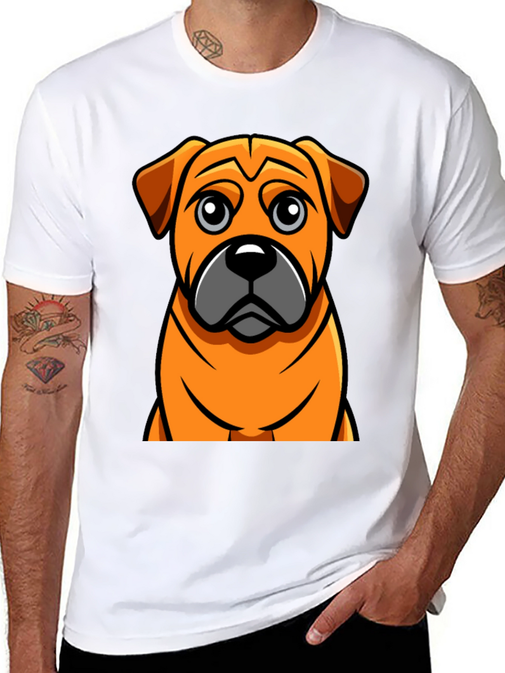 Dog Cartoon Graphic T-Shirt