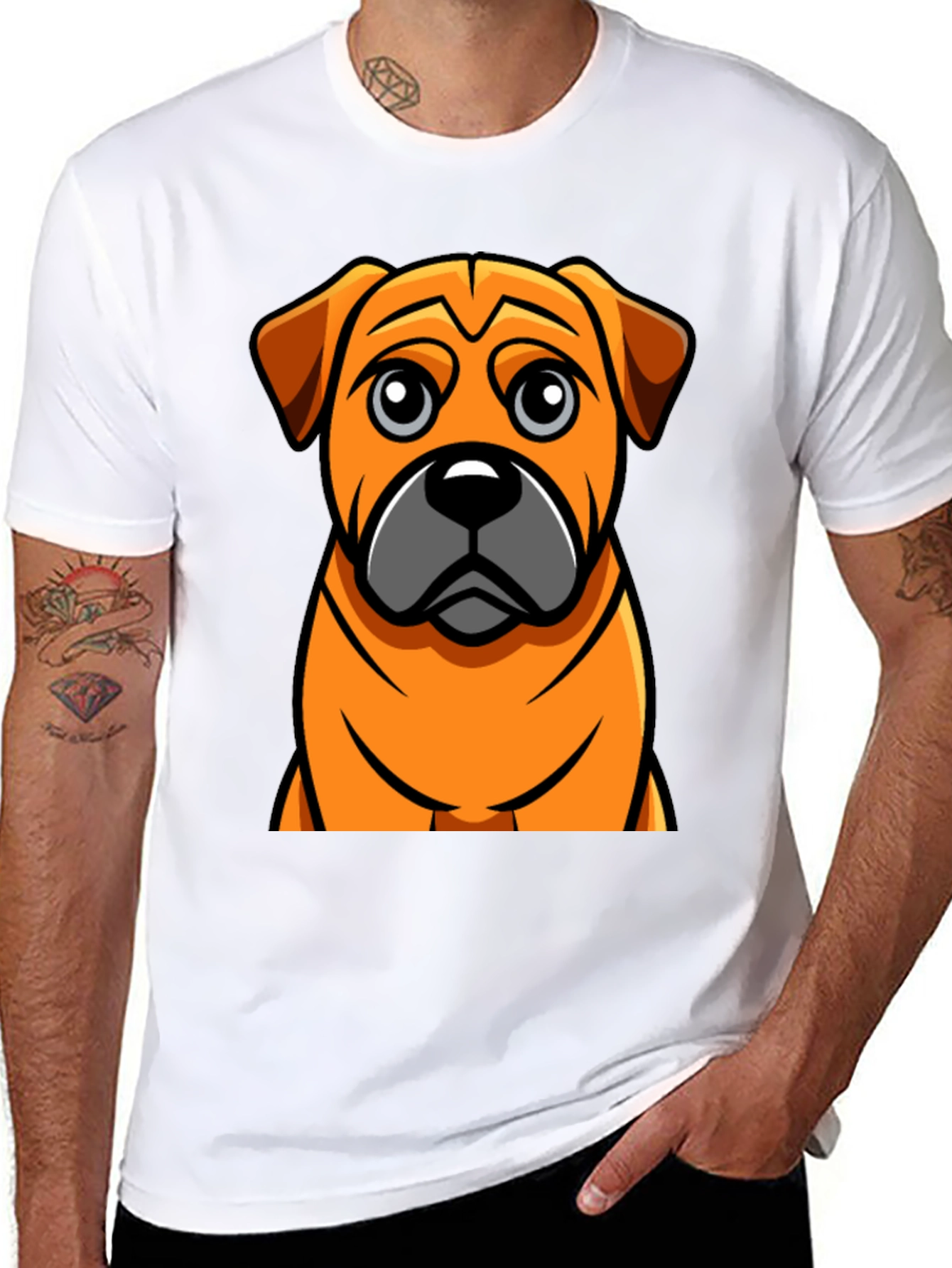 Dog Cartoon Graphic T-Shirt