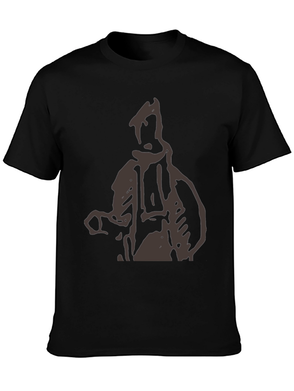 Abstract Figure Graphic Print Black T-Shirt
